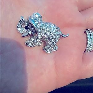 Crystal Baby Elephant Pin Too Cute